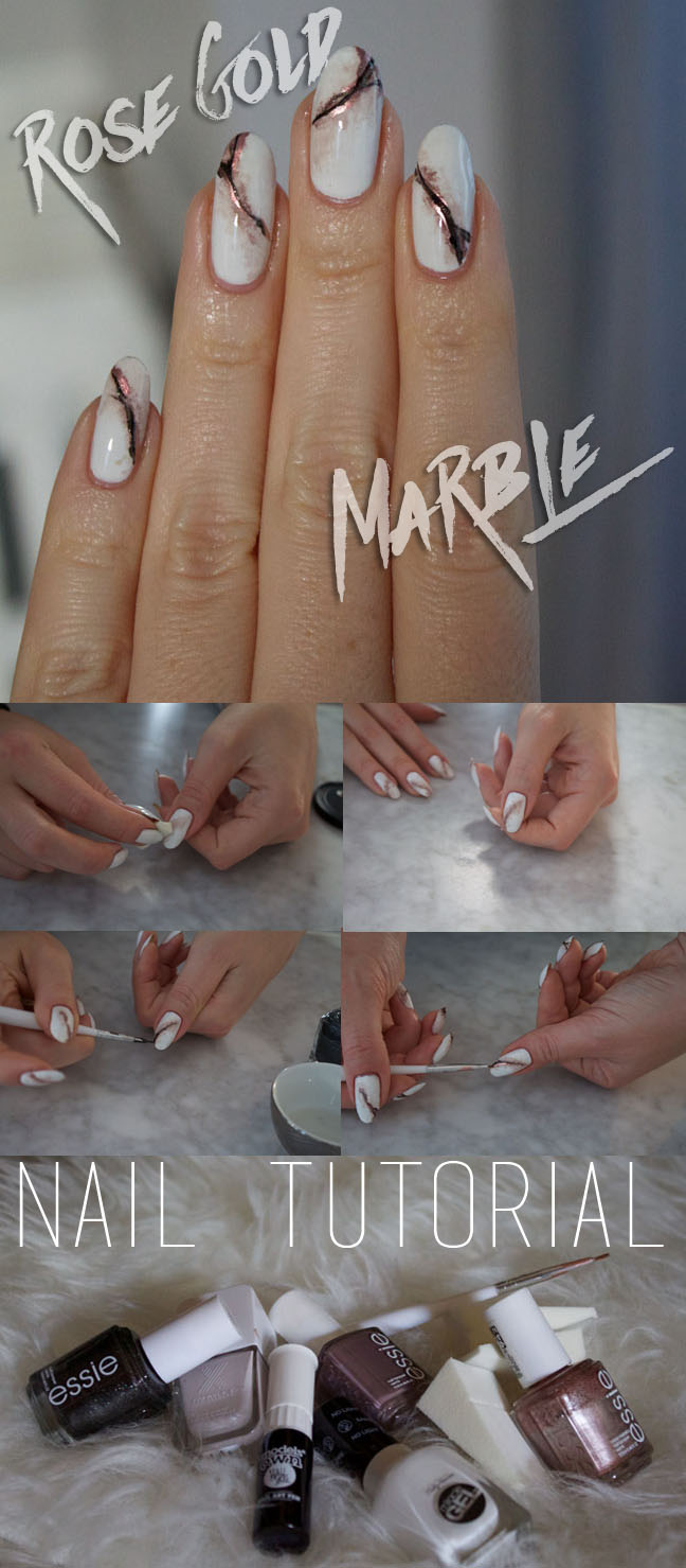 rose gold marble nails
